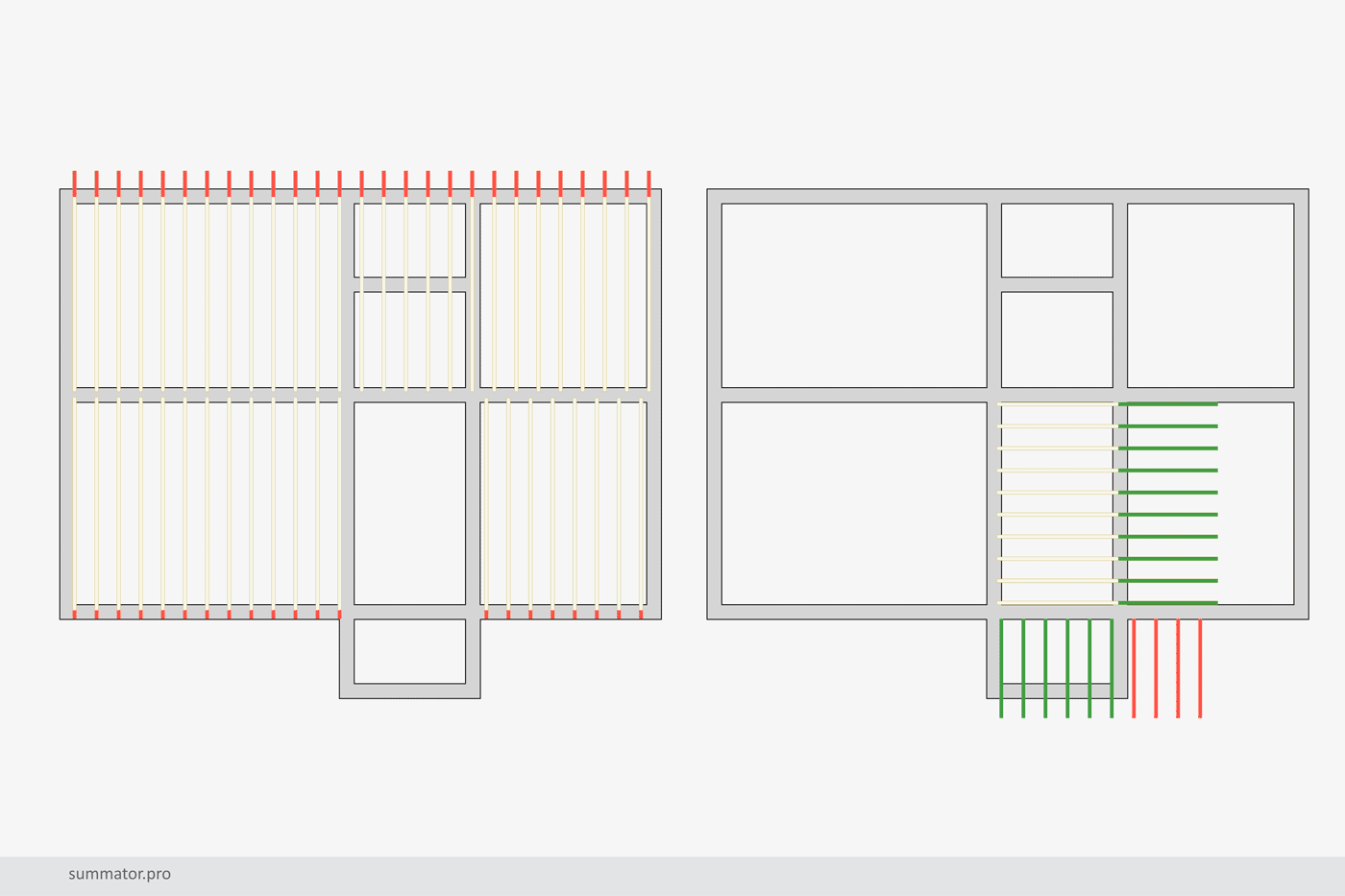 Раскладка балок перекрытия
