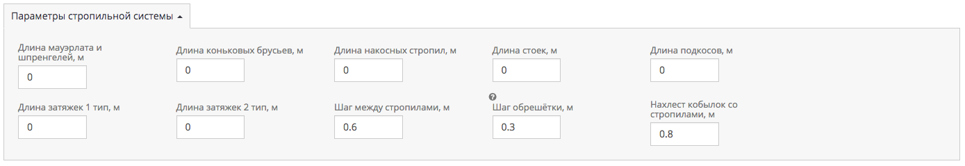 Параметры стропильной системы крыши